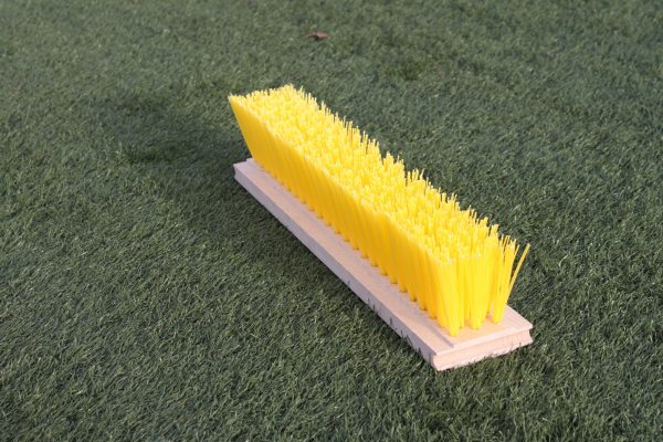 Baanbezem all-weather, 2 meter, incl. blokbezems (geel) en trekbeugel - Afbeelding 2