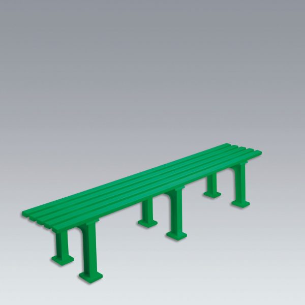 Zitbank kunststof 2 meter breed, kleur groen