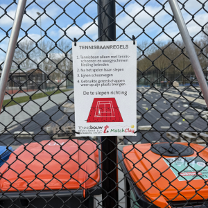 Tennisbaanregel bordje