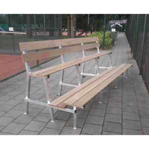 Duurzame tribunebank 3,5mtr dubbele zitrij
